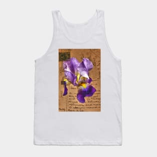 Iris on Vintage Post Card Tank Top